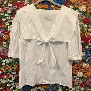 Vintage Sailor Statement Collar Blouse